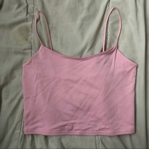 NWOT pink cropped tank top